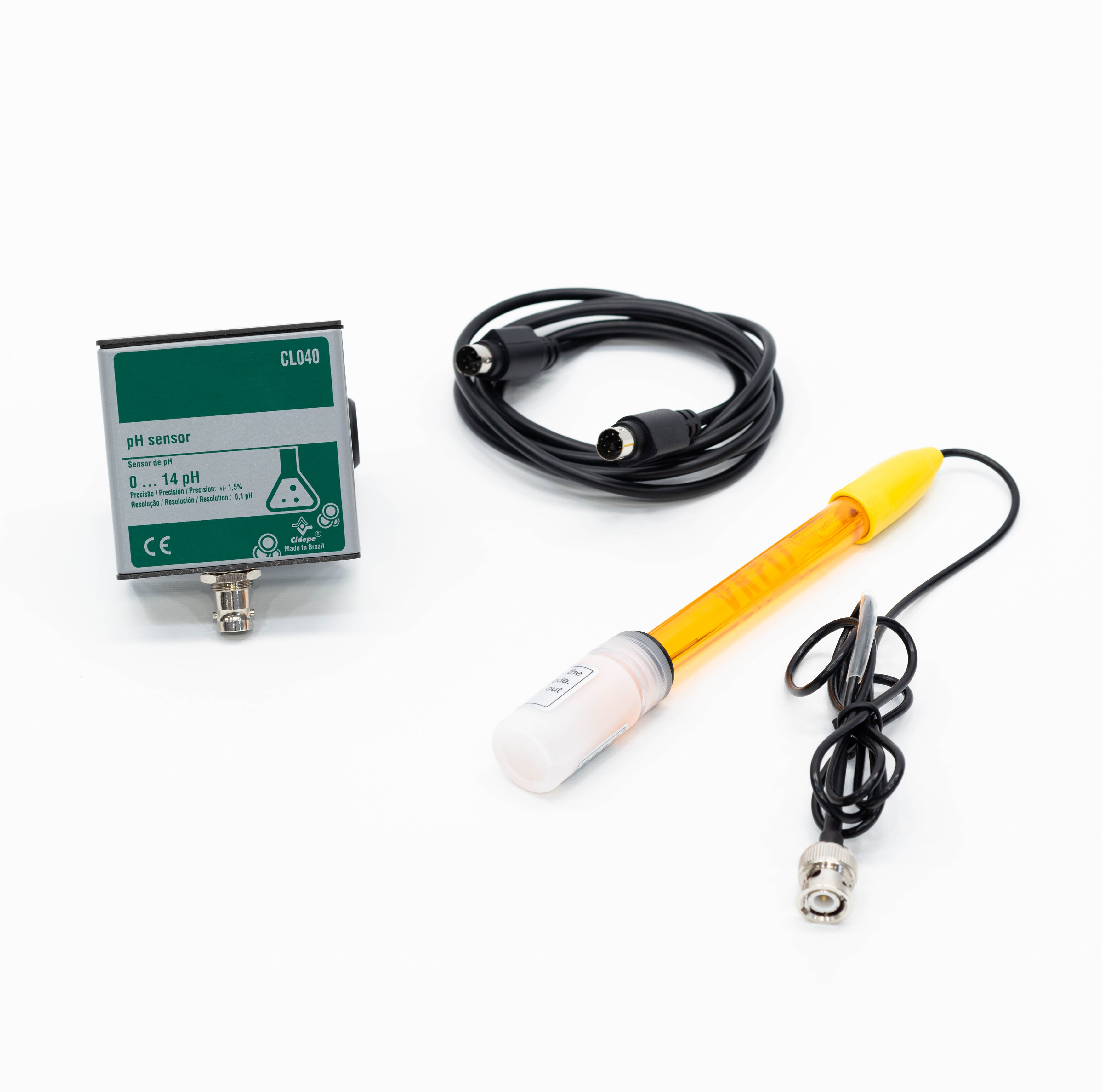 Sensor de pH e cabo para conexão