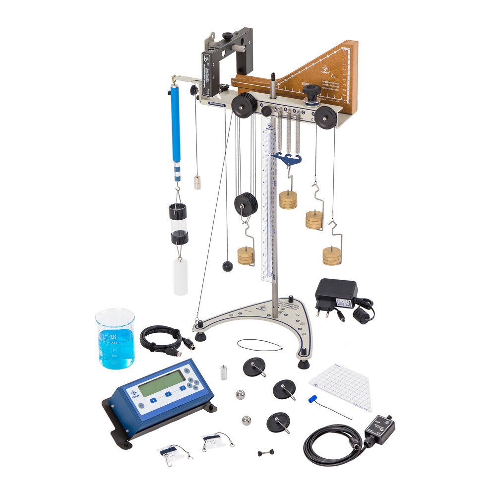 Conjunto mecânica dos sólidos e dos fluidos, rampa reta, multimedidor e sensor