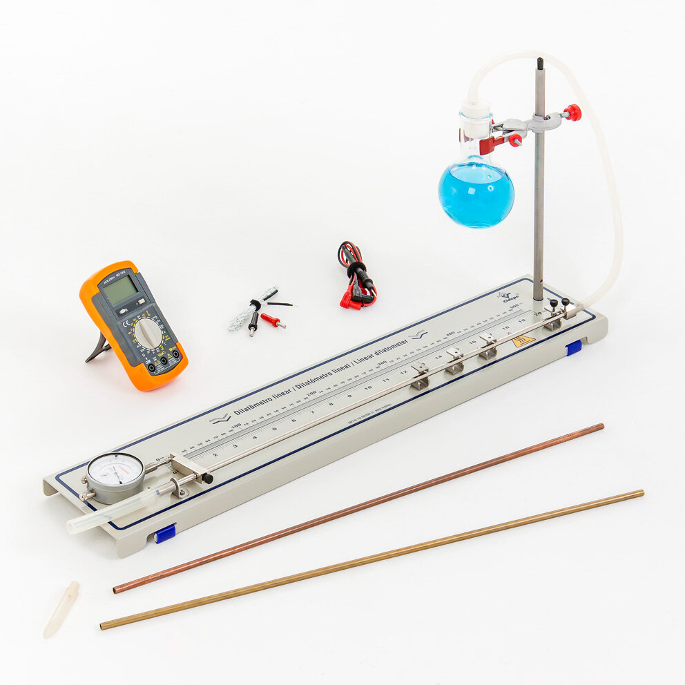 Dilatômetro linear longo com balão e medidor digital de temperatura