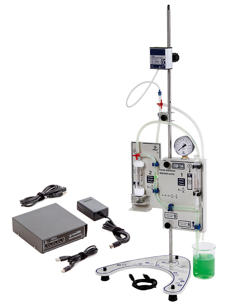 Prensa hidráulica com sensor de pressão absoluta e interface