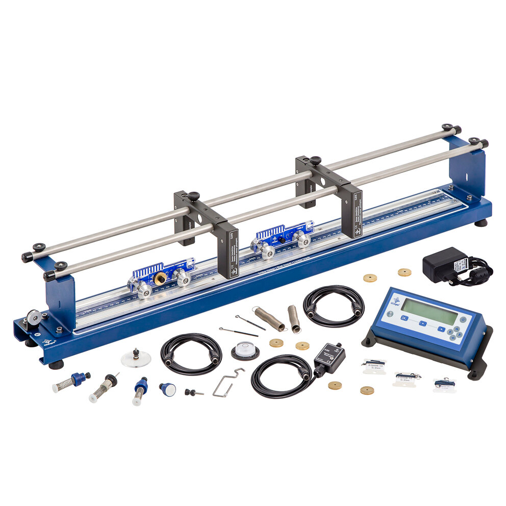Linear track with multimeter and 2 sensors.