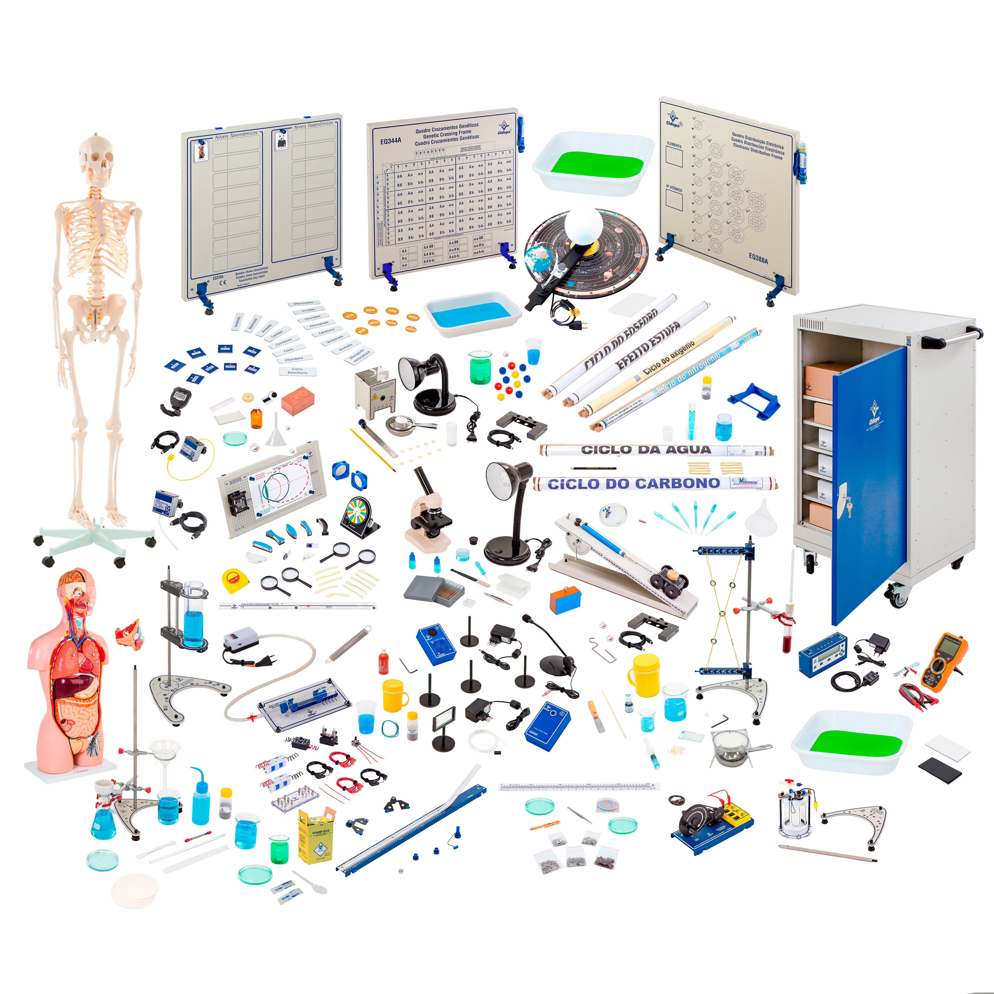 Conjunto ciências para ensino fundamental 2, laboratório móvel