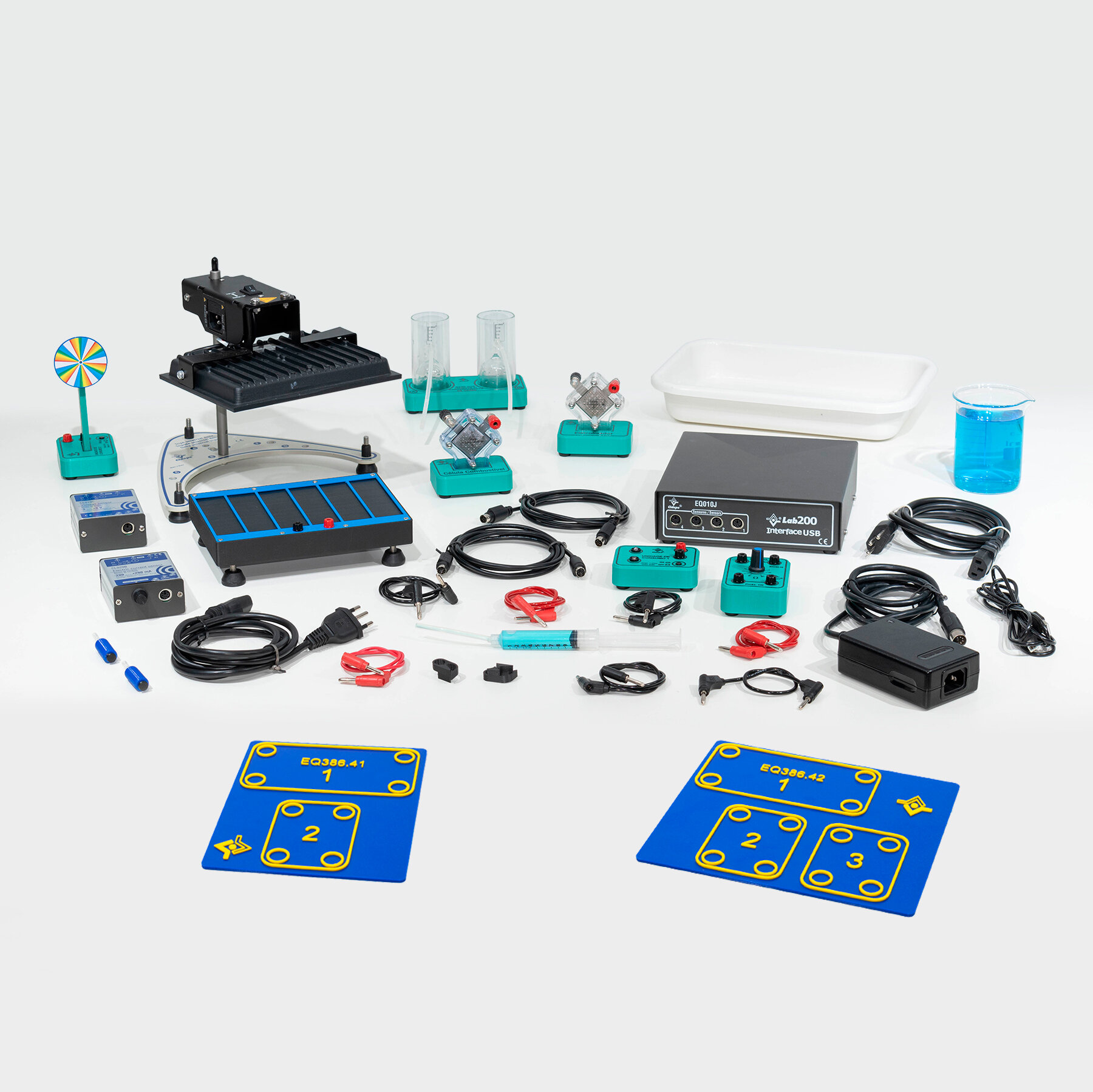 Conjunto energias renováveis com células de hidrogênio, cargas variáveis, sensores e interface